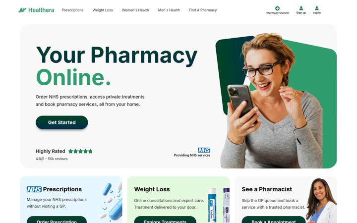Screenshot of healthera.co.uk