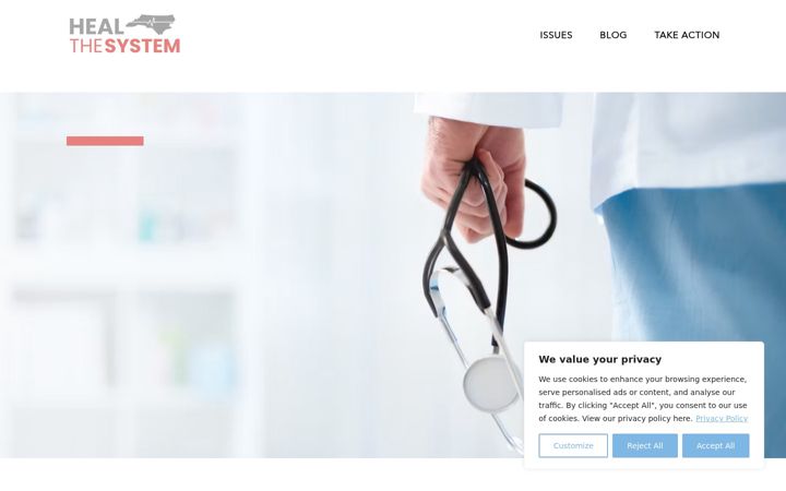 Screenshot of healthesystemnc.com