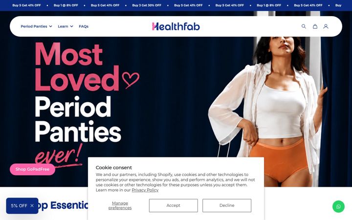 Skærmbillede af healthfab.in
