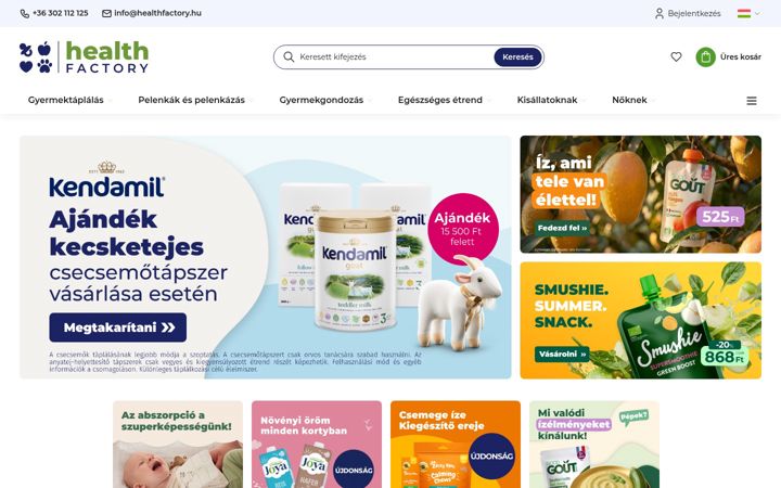 Screenshot of healthfactory.hu