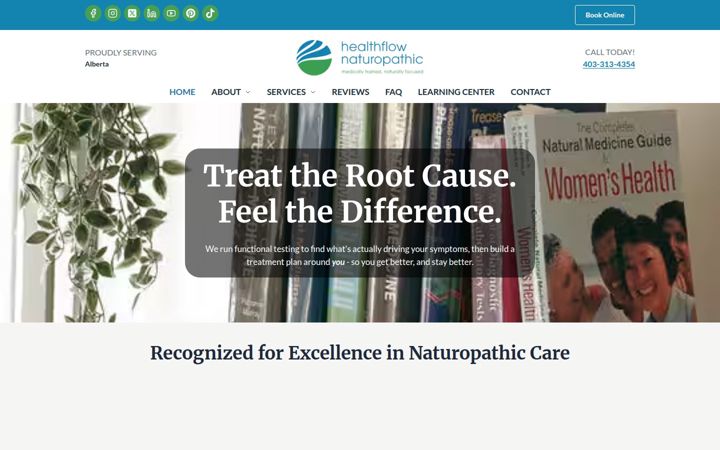 Snímek obrazovky healthflow.ca