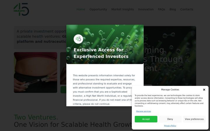 Screenshot of healthfortyfive.com