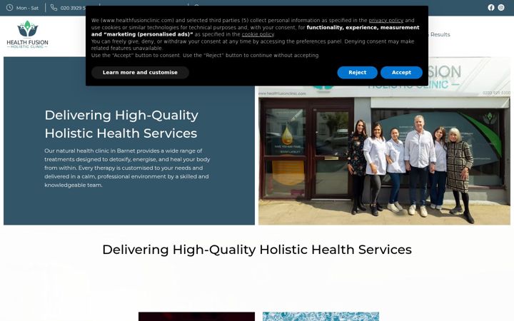 Screenshot of healthfusionclinic.com