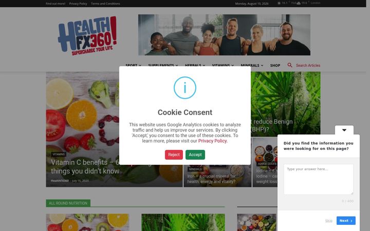 Screenshot of healthfx360.co.uk