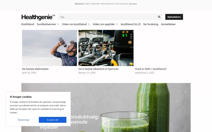 Screenshot of healthgenie.dk