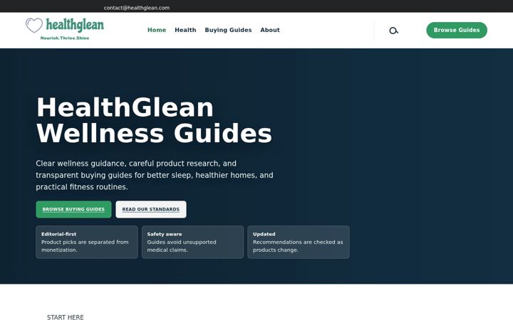 Screenshot of healthglean.com