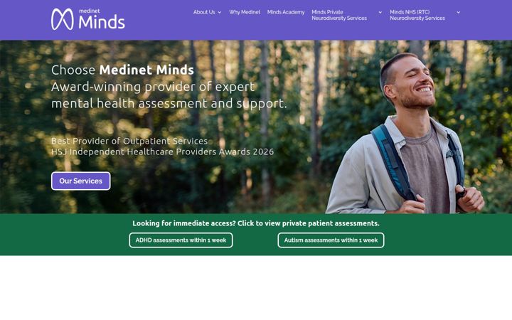 Screenshot of healthharmonieminds.co.uk