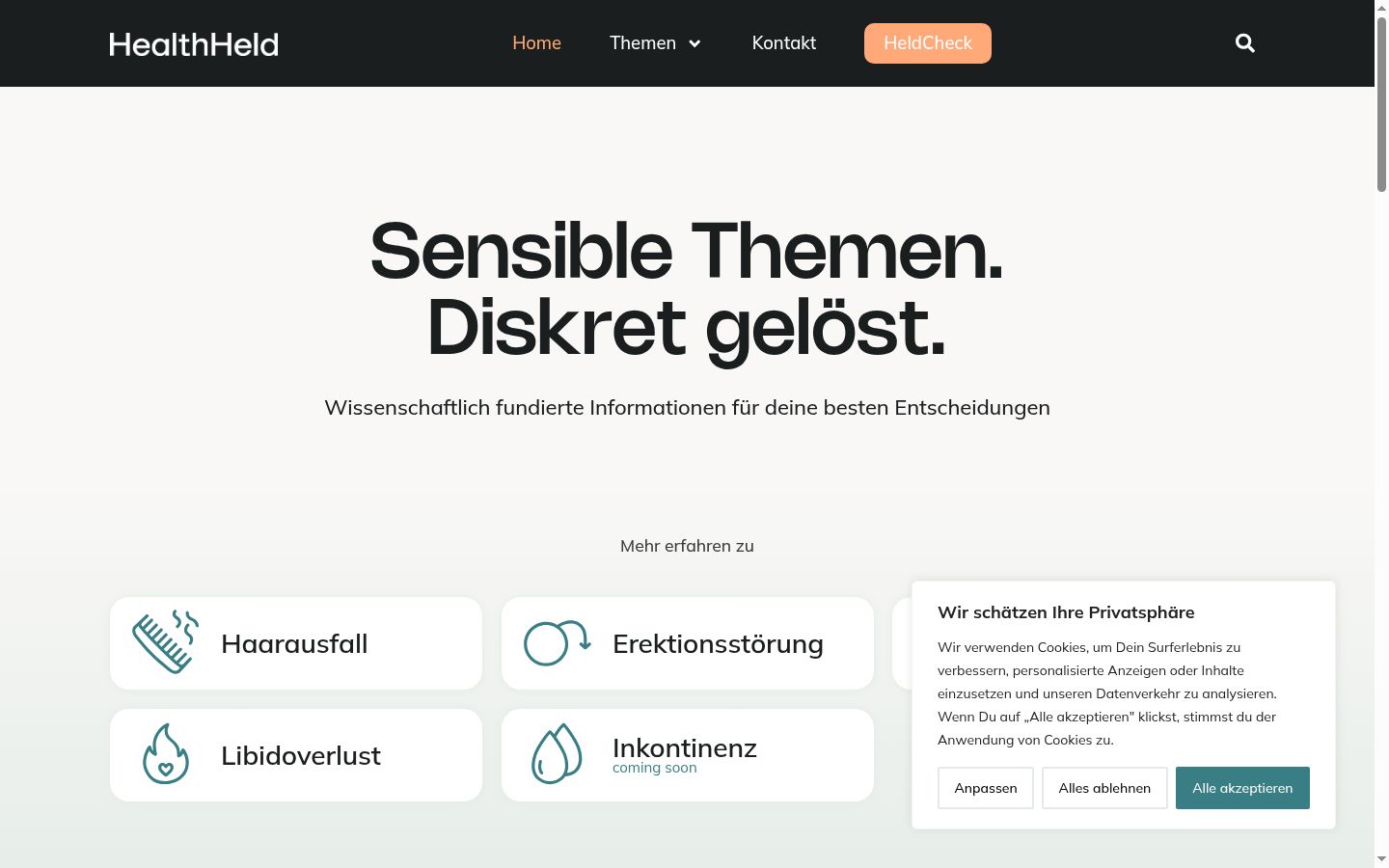 Screenshot van de toestemmingsbanner zoals getoond vóór enige interactie