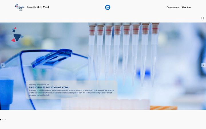 Screenshot of healthhub.tirol
