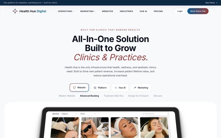 Screenshot of healthhuedigital.com