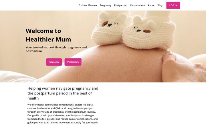 Screenshot of healthiermum.com