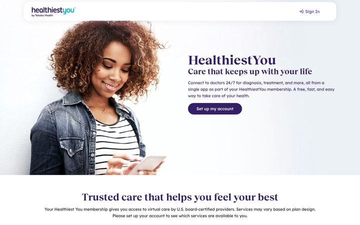 Screenshot of healthiestyou.com