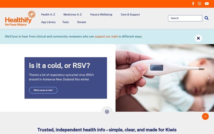 Screenshot of healthify.nz
