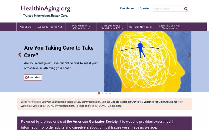 Screenshot of healthinaging.org