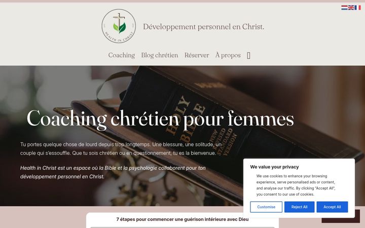 Screenshot of healthinchrist.com