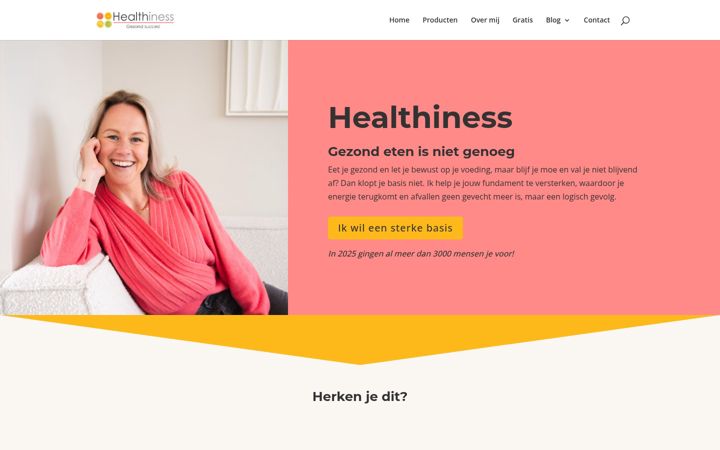 Skærmbillede af healthinessonline.nl