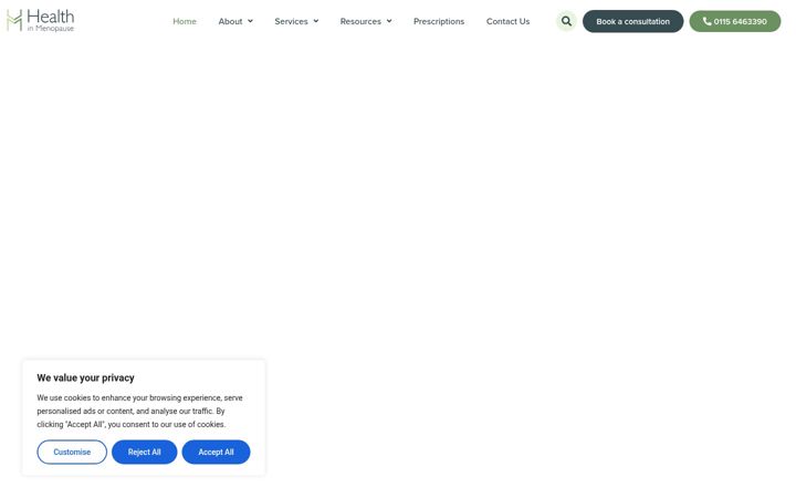 Screenshot of healthinmenopause.co.uk