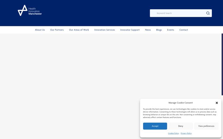 Screenshot of healthinnovationmanchester.com