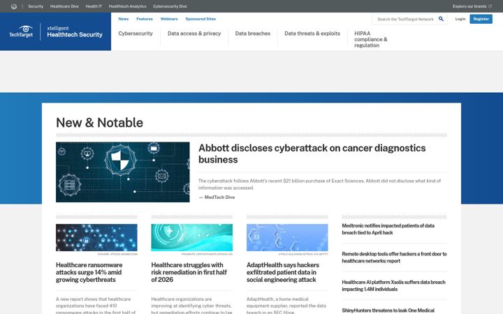 Screenshot of healthitsecurity.com
