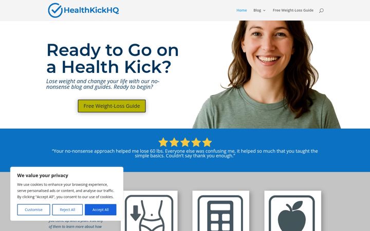 Screenshot of healthkickhq.com