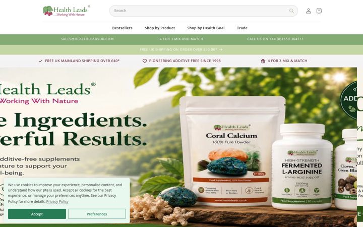 Screenshot of healthleadsuk.com