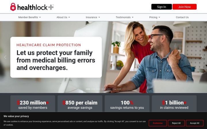 Screenshot of healthlockplus.com