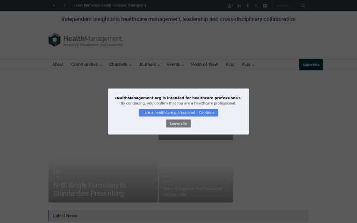 Screenshot of healthmanagement.org