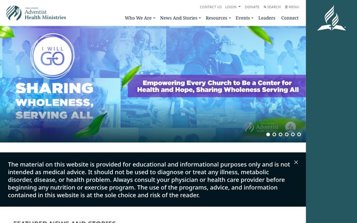 Screenshot of healthministries.com