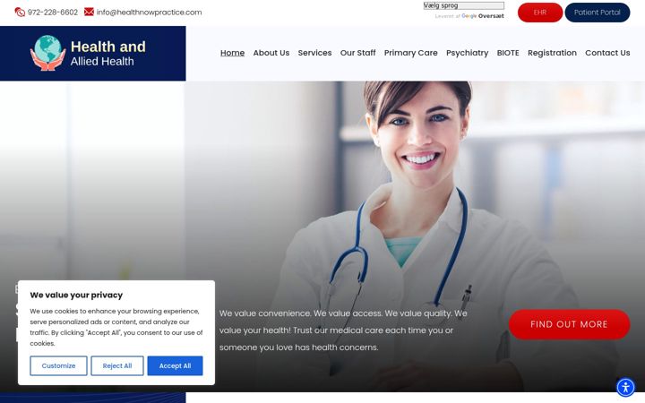 Screenshot of healthnowpractice.com
