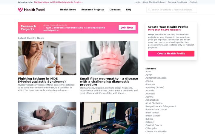 Screenshot of healthpanel.uk