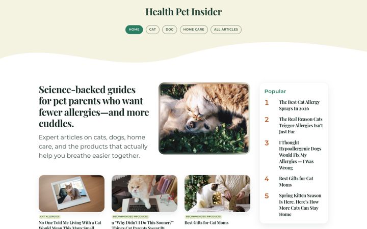 Screenshot of healthpetinsider.com