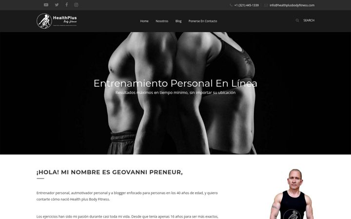 Screenshot of healthplusbodyfitness.com