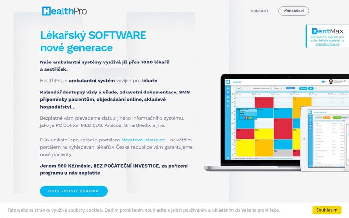 Screenshot of healthpro.cz