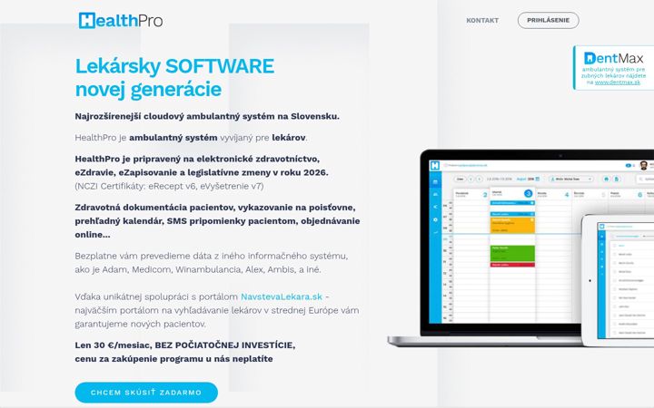 Screenshot of healthpro.sk
