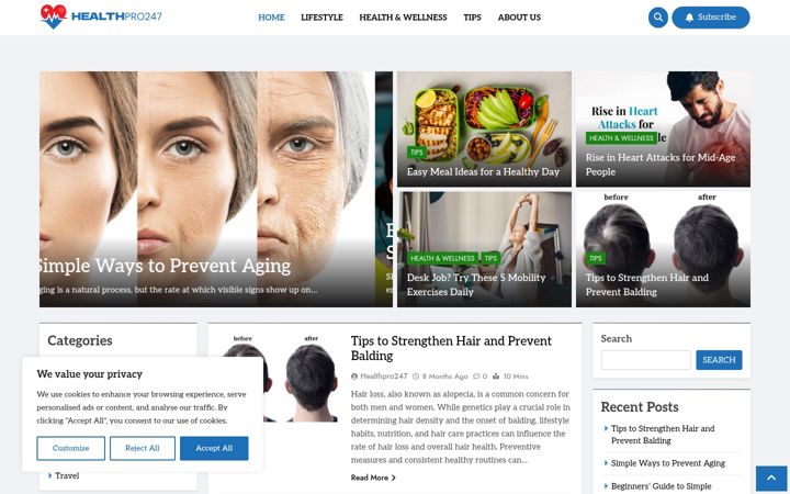 Screenshot of healthpro247.com