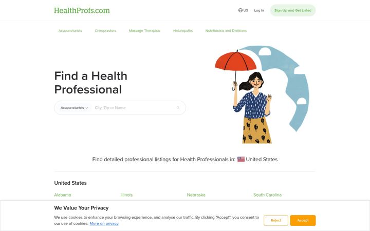Screenshot of healthprofs.com