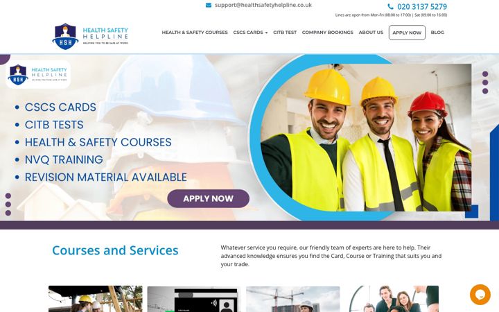 Screenshot of healthsafetyhelpline.co.uk