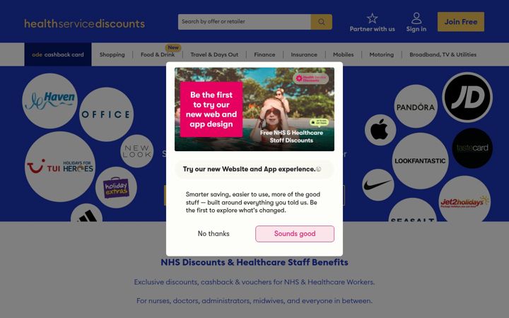 Screenshot of healthservicediscounts.com
