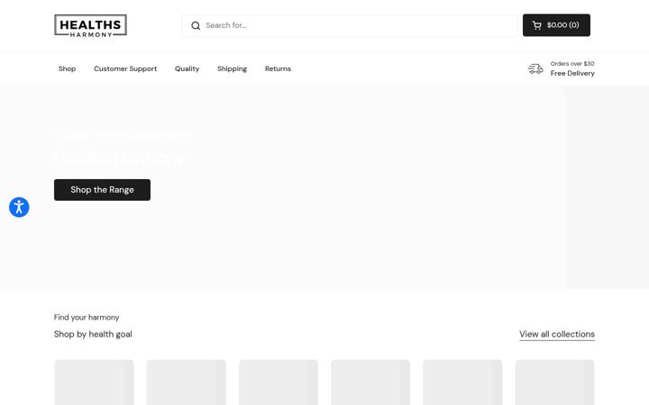 Screenshot of healthsharmony.com