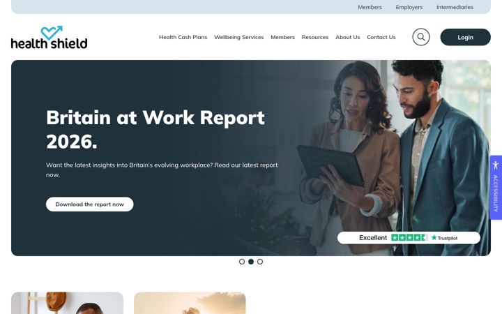 Screenshot of healthshield.co.uk