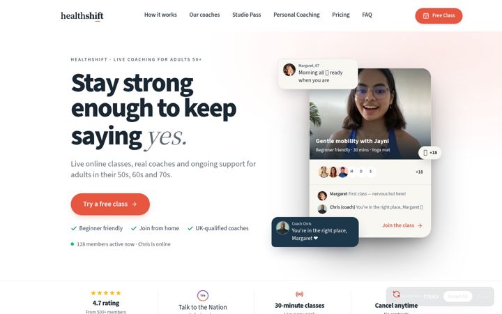 Screenshot of healthshift.uk