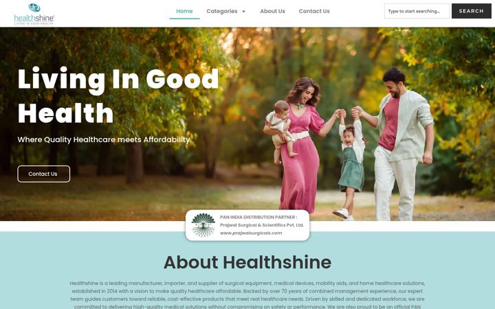 Screenshot of healthshinestore.com