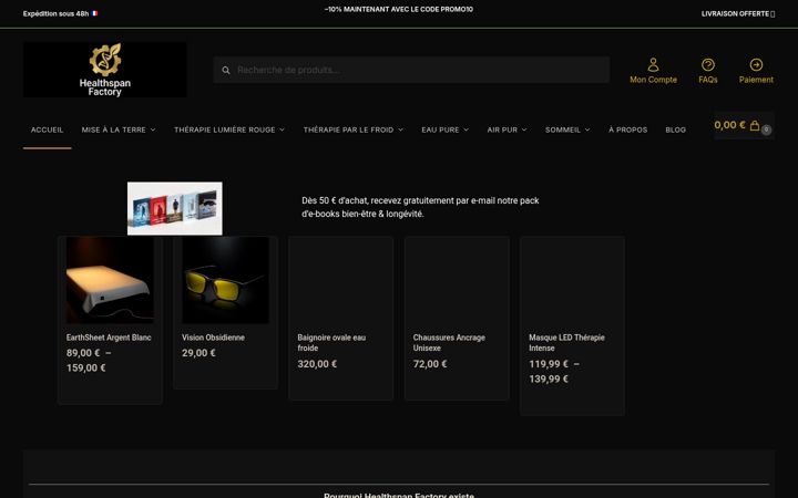 Screenshot of healthspanfactory.com