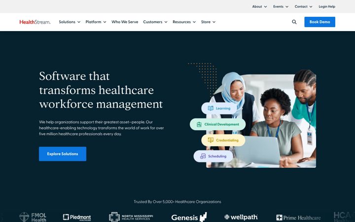 Ekrānuzņēmums no healthstream.com