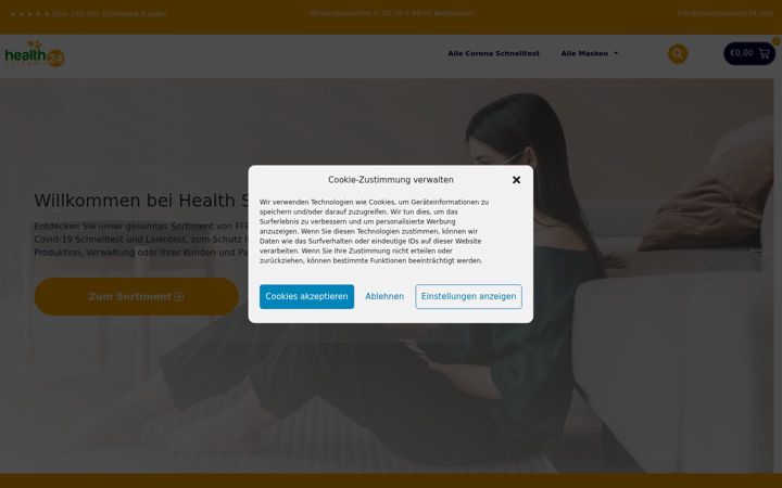 Screenshot of healthsystems24.com