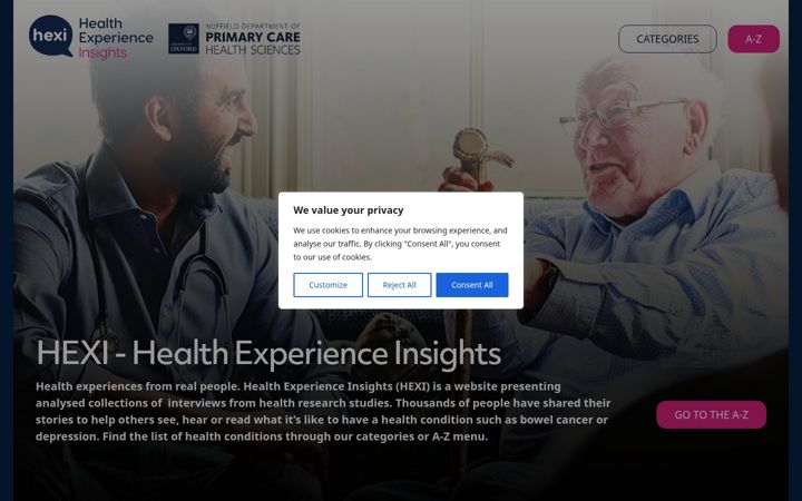 Screenshot of healthtalk.org