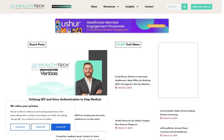 Screenshot of healthtechnologyinsights.com