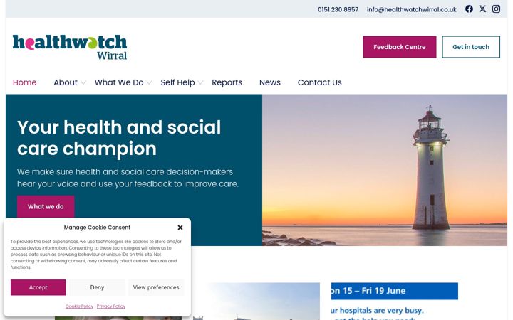 Screenshot of healthwatchwirral.co.uk