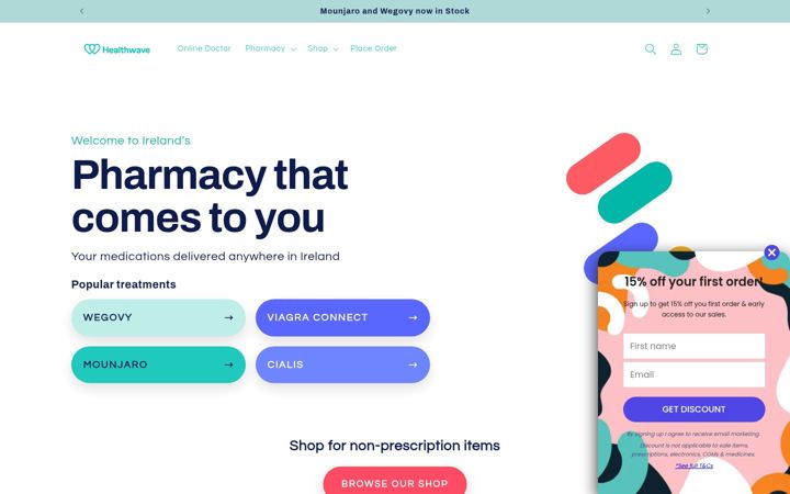 Screenshot of healthwave.ie