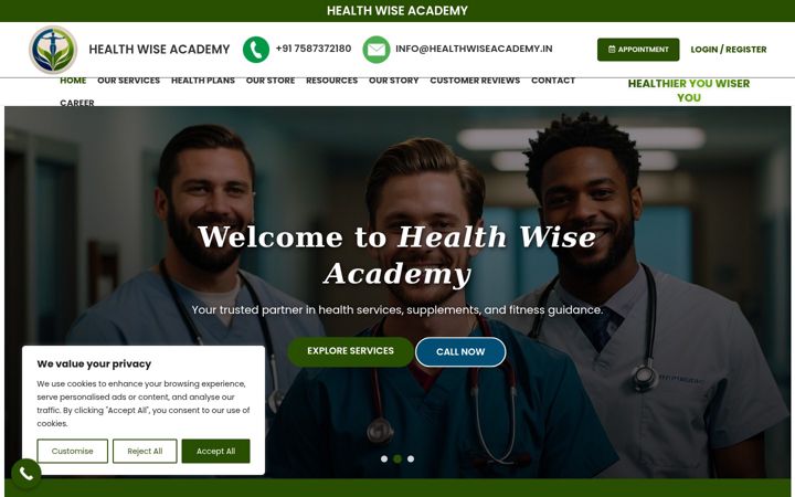 Screenshot of healthwiseacademy.in